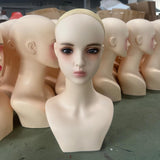 Maxbell Female Mannequin Head Wig Display Stand for Barbershop Beginner Stylist Home