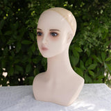 Maxbell Female Mannequin Head Wig Display Stand for Barbershop Beginner Stylist Home