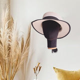 Maxbell Mannequin Head Sturdy Fashion Wall Mounted Wig Stand for Salon Shopping Mall Black