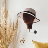 Maxbell Mannequin Head Sturdy Fashion Wall Mounted Wig Stand for Salon Shopping Mall Brown