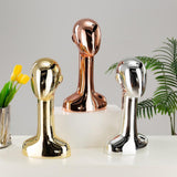 Maxbell Mannequin Head Wig Stand Ornament Hat Display Stand for Styling Jewelry Home Gold