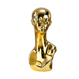 Maxbell Mannequin Head Wig Stand Ornament Hat Display Stand for Styling Jewelry Home Gold