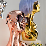 Maxbell Mannequin Head Wig Stand Ornament Hat Display Stand for Styling Jewelry Home Gold