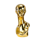 Maxbell Mannequin Head Wig Stand Ornament Hat Display Stand for Styling Jewelry Home Gold