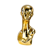 Maxbell Mannequin Head Wig Stand Ornament Hat Display Stand for Styling Jewelry Home Gold