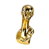 Maxbell Mannequin Head Wig Stand Ornament Hat Display Stand for Styling Jewelry Home Gold
