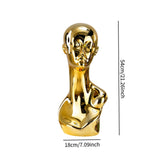 Maxbell Mannequin Head Wig Stand Ornament Hat Display Stand for Styling Jewelry Home Gold