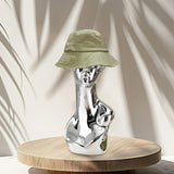 Maxbell Mannequin Head Wig Stand Ornament Hat Display Stand for Styling Jewelry Home Silver