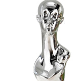 Maxbell Mannequin Head Wig Stand Ornament Hat Display Stand for Styling Jewelry Home Silver