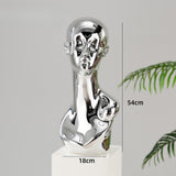 Maxbell Mannequin Head Wig Stand Ornament Hat Display Stand for Styling Jewelry Home Silver