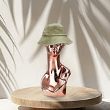 Maxbell Mannequin Head Wig Stand Ornament Hat Display Stand for Styling Jewelry Home Rose Gold