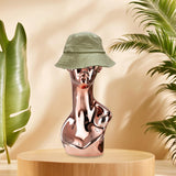 Maxbell Mannequin Head Wig Stand Ornament Hat Display Stand for Styling Jewelry Home Rose Gold