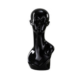 Maxbell Mannequin Head Wig Stand Ornament Hat Display Stand for Styling Jewelry Home Black
