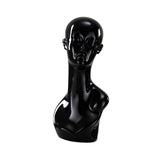 Maxbell Mannequin Head Wig Stand Ornament Hat Display Stand for Styling Jewelry Home Black