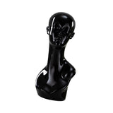 Maxbell Mannequin Head Wig Stand Ornament Hat Display Stand for Styling Jewelry Home Black