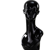 Maxbell Mannequin Head Wig Stand Ornament Hat Display Stand for Styling Jewelry Home Black
