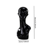 Maxbell Mannequin Head Wig Stand Ornament Hat Display Stand for Styling Jewelry Home Black