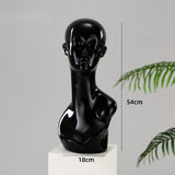 Maxbell Mannequin Head Wig Stand Ornament Hat Display Stand for Styling Jewelry Home Black