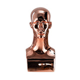 Maxbell Mannequin Head Wig Stand Ornament Hat Display Stand for Styling Jewelry Home Rose Gold and Square