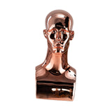 Maxbell Mannequin Head Wig Stand Ornament Hat Display Stand for Styling Jewelry Home Rose Gold and Square