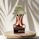 Maxbell Mannequin Head Wig Stand Ornament Hat Display Stand for Styling Jewelry Home Rose Gold and Square