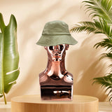 Maxbell Mannequin Head Wig Stand Ornament Hat Display Stand for Styling Jewelry Home Rose Gold and Square