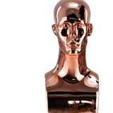 Maxbell Mannequin Head Wig Stand Ornament Hat Display Stand for Styling Jewelry Home Rose Gold and Square