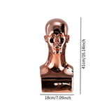Maxbell Mannequin Head Wig Stand Ornament Hat Display Stand for Styling Jewelry Home Rose Gold and Square