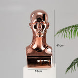 Maxbell Mannequin Head Wig Stand Ornament Hat Display Stand for Styling Jewelry Home Rose Gold and Square