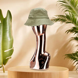 Maxbell Mannequin Head Wig Stand Ornament Hat Display Stand for Styling Jewelry Home Rose Gold and Tilted