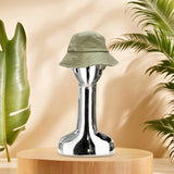 Maxbell Mannequin Head Wig Stand Ornament Hat Display Stand for Styling Jewelry Home Silver and Straight