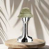 Maxbell Mannequin Head Wig Stand Ornament Hat Display Stand for Styling Jewelry Home Silver and Straight
