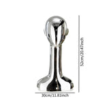 Maxbell Mannequin Head Wig Stand Ornament Hat Display Stand for Styling Jewelry Home Silver and Straight