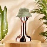 Maxbell Mannequin Head Wig Stand Ornament Hat Display Stand for Styling Jewelry Home Rose Gold Straight