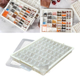 Maxbell Bead Storage Jar Portable Bead Organizer Box for Small Items Nail DIY Crafts 48 Grid