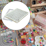 Maxbell Bead Storage Jar Portable Bead Organizer Box for Small Items Nail DIY Crafts 48 Grid
