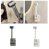 Maxbell Lazy Hair Dryer Stand Hands Free Hair Dryer Organizer for Household Bathroom Gray