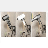 Maxbell Lazy Hair Dryer Stand Hands Free Hair Dryer Organizer for Household Bathroom Gray
