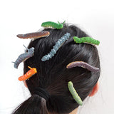 Maxbell 12x Crawl Caterpillar Hair Clips Halloween Hair Claw Cosplay Funny Barrettes