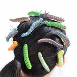 Maxbell 12x Crawl Caterpillar Hair Clips Halloween Hair Claw Cosplay Funny Barrettes