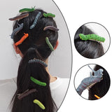 Maxbell 12x Crawl Caterpillar Hair Clips Halloween Hair Claw Cosplay Funny Barrettes