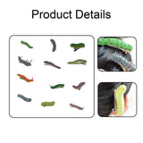 Maxbell 12x Crawl Caterpillar Hair Clips Halloween Hair Claw Cosplay Funny Barrettes