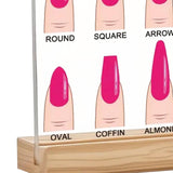 Maxbell Nail Shape Display Stand Clear Small Photo Props Standing Nail Room Supplies