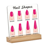 Maxbell Nail Shape Display Stand Clear Small Photo Props Standing Nail Room Supplies