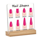 Maxbell Nail Shape Display Stand Clear Small Photo Props Standing Nail Room Supplies