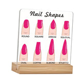 Maxbell Nail Shape Display Stand Clear Small Photo Props Standing Nail Room Supplies