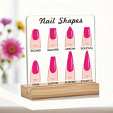 Maxbell Nail Shape Display Stand Clear Small Photo Props Standing Nail Room Supplies