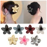 Maxbell Flower Shape Hair Claw Clip Nonslip Hair Clip for Women   Gray