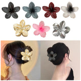 Maxbell Flower Shape Hair Claw Clip Nonslip Hair Clip for Women   Gray