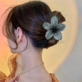 Maxbell Flower Shape Hair Claw Clip Nonslip Hair Clip for Women   Gray